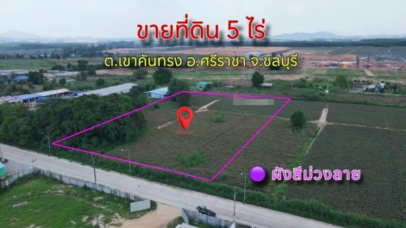 春武里府 |【紫色区】Sriracha县，靠近Rojana工业园区 土地出售 5莱 350万泰铢/莱