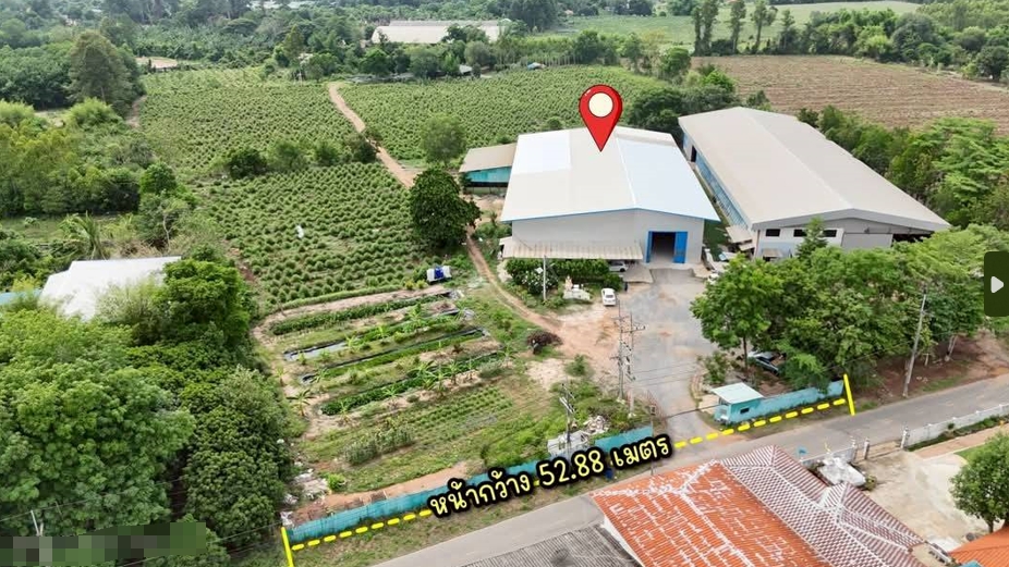 北榄府 |【黄色区】Phanom Sarakham县 带工厂的土地出售 29莱 2100万泰铢（有105许可证））