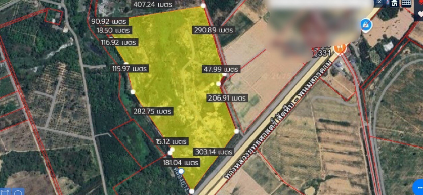 春武里府 |【黄色区-EEC】Ban Bueng，靠331路 工厂用地出售 143莱 300万泰铢/莱