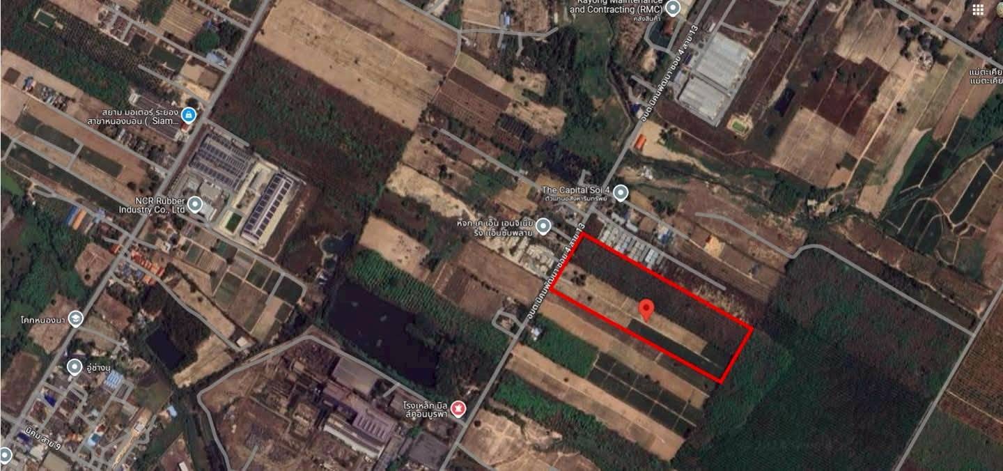 罗勇府 | Nikhom Phatthana县 土地出租/售 50-1-25.3莱 出租75,000泰铢/月，出售370万泰铢/莱
