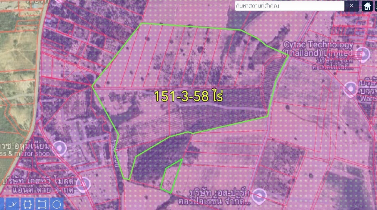 春武里府 |【紫色区】Sriracha，Nong Kham 土地出售 151-3-58莱 450万泰铢
