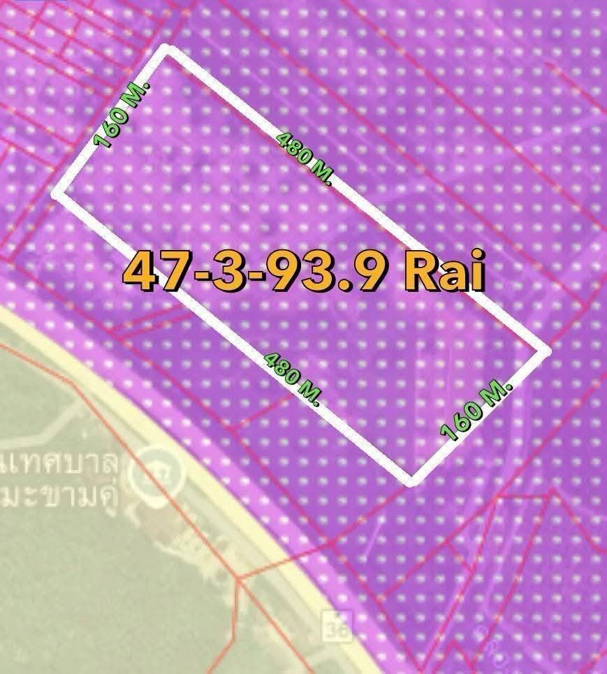 罗勇府 |【紫色区】Nikhom Phatthana县 土地出售 47-3-93.9莱 260万泰铢/莱