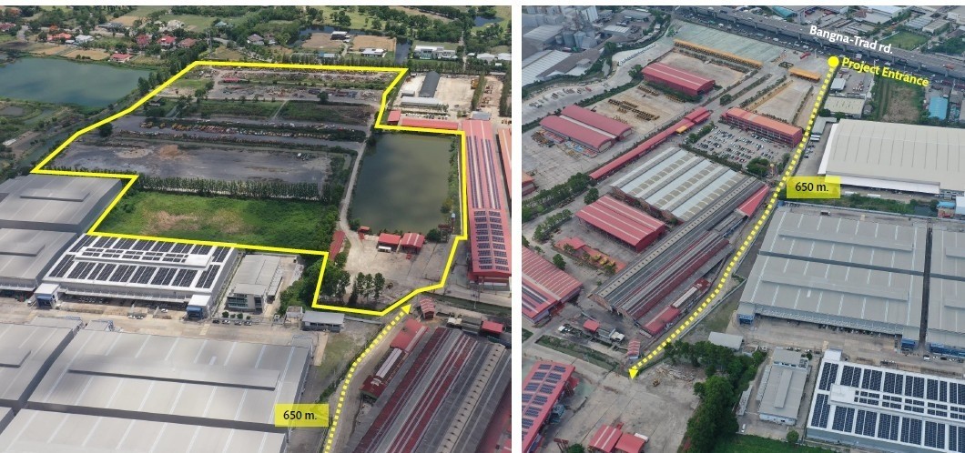 【紫色区】Bangna-Trad Km.20 多面积带办公楼的工厂出租 开始4,000多平米 每平米180泰铢/月