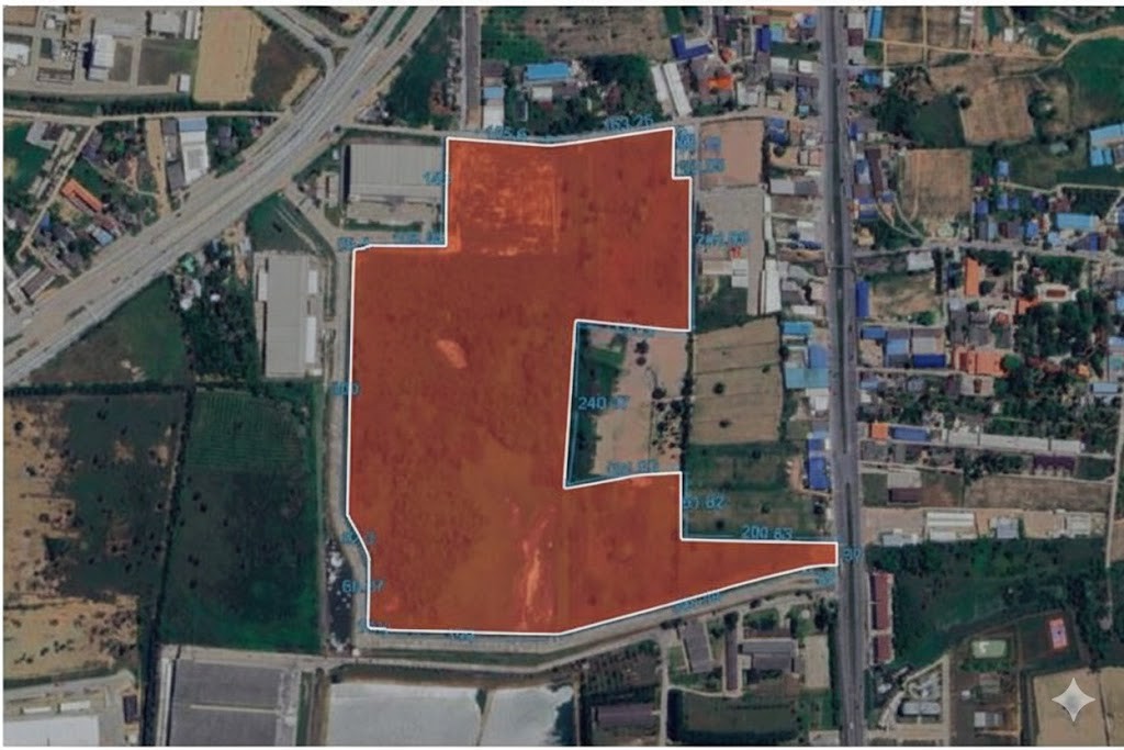 春武里府 |【紫色区】Khao Khan Song区域，地段优越，适合仓储及小型工业用途出售 154.33莱 售价550万泰铢/莱