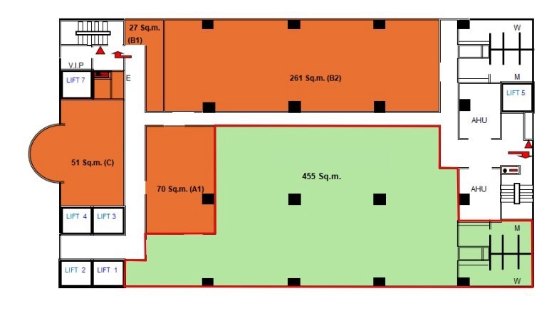 曼谷 乍都节区 | TST Tower办公空间出租 455平方米 | 租金700泰铢/平方米/月